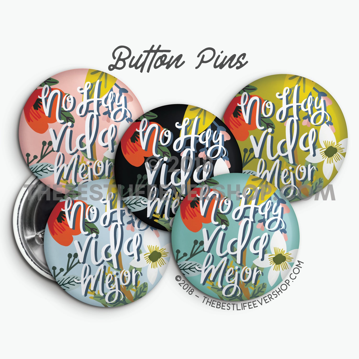 Best Life Ever FLORAL Button Pin Packs